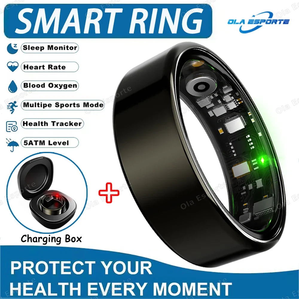 Smart Ring Bluetooth Call Heart Rate Blood Pressure Monitor Men