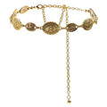 Retro Women's Metal Waist Chain Decorative Circle Carved Belt