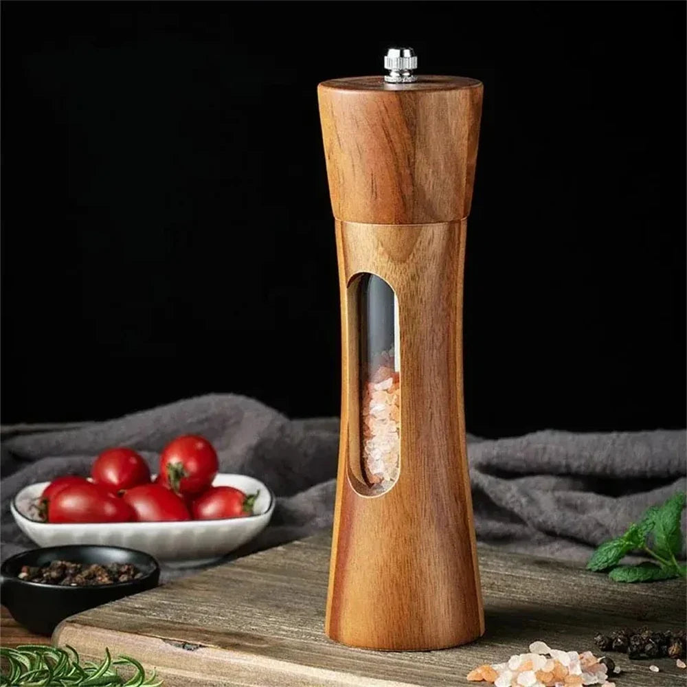 Wooden Salt & Pepper Grinder Mill Set | Adjustable Ceramic