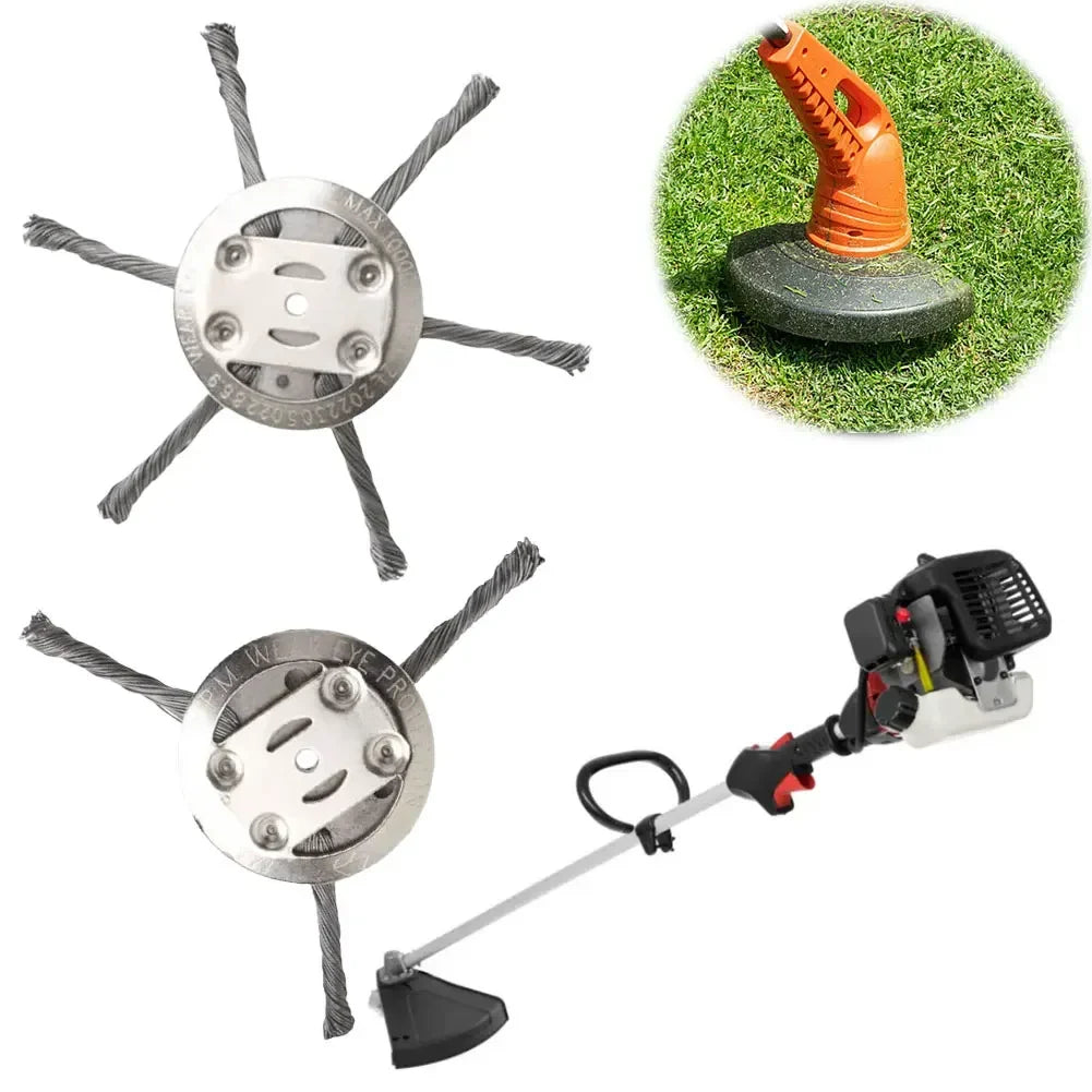 Steel Wire Grass Trimmer Head – Universal Weed Brush (1–5 Pack)