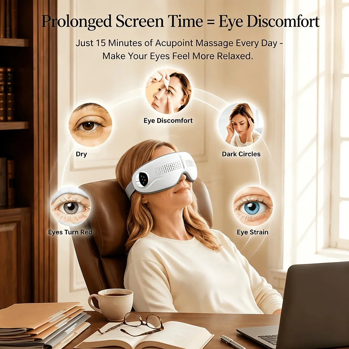 Vibrating Eye Massager Mask | 3 Modes & Acupoint Therapy