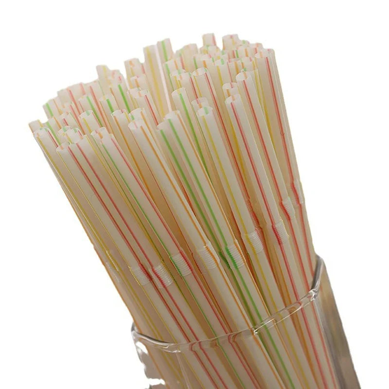 100Pcs Colorful Bendable Drinking Straws | Party, Bar & Milk Tea