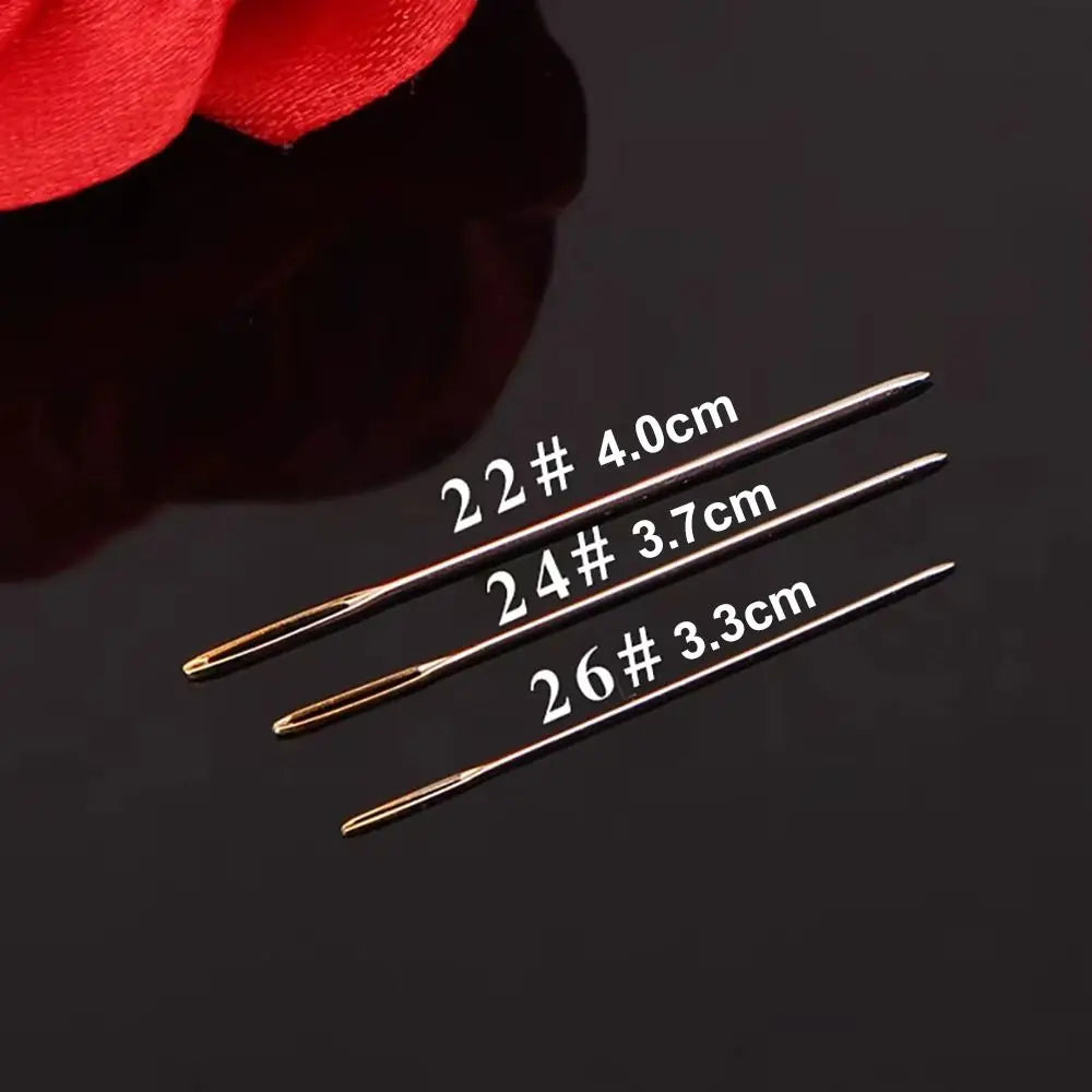 100-Pack Cross Stitch Darning Needles Sizes 22/24/26 Steel