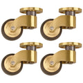 360° Brass Caster Wheels Set | Brushed Finish, Whisper-Quiet