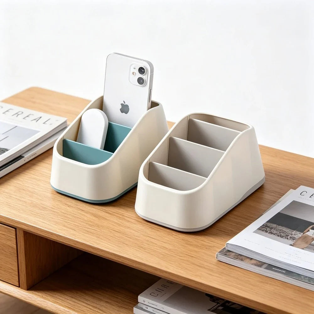 Desktop Storage Box Key Remote Control Grid Desk Stationery Sundries