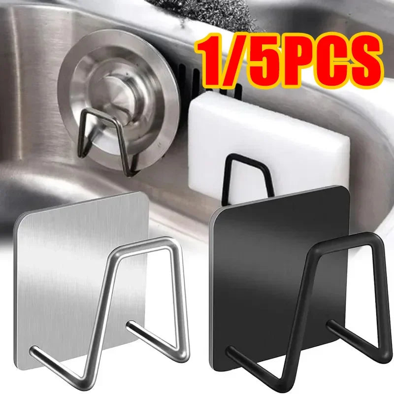 Stainless Steel Sink Sponge Holder | Self-Adhesive Wall Rack