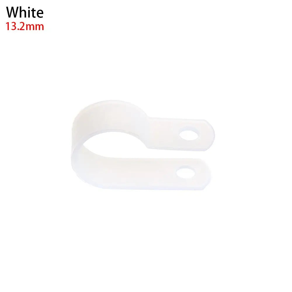 R-type Nylon Cable Clamp Plastic P Clips Black Fasteners Mounting Fix