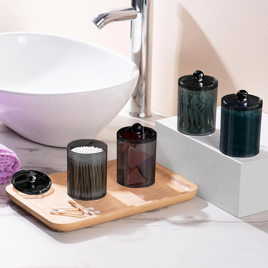Qtip Holder- Holder Dispenser Bathroom Canister Storage Organization