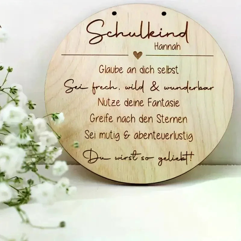 Wooden Baby Milestone Photo Prop Plate | "Hello World"