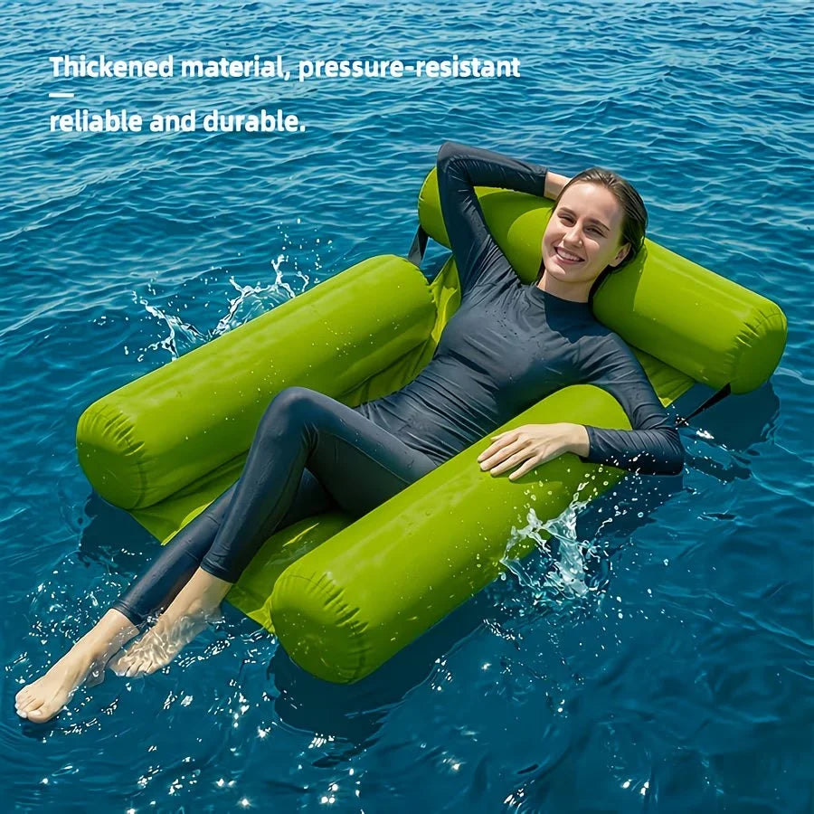 Inflatable Pool Hammock Lounge Chair | Floating Water Mat