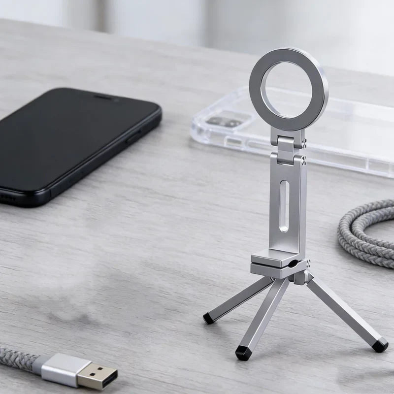 Universal Magnetic Phone Holder – Foldable Adjustable Clip Stand