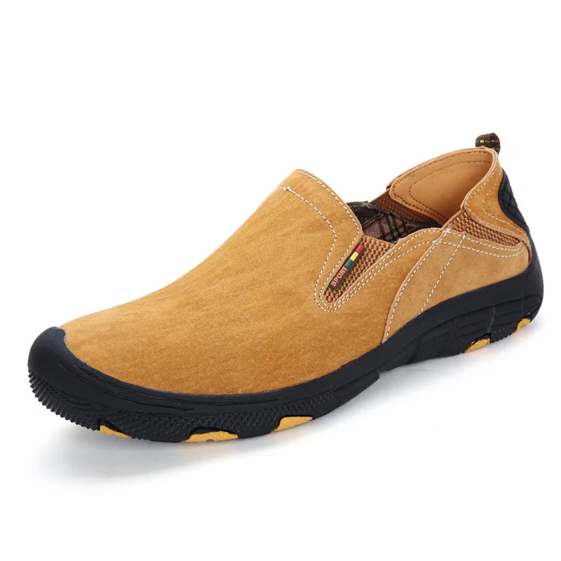 YBQJOO Men's Leather Loafers – Handmade Slip-On Moccasins