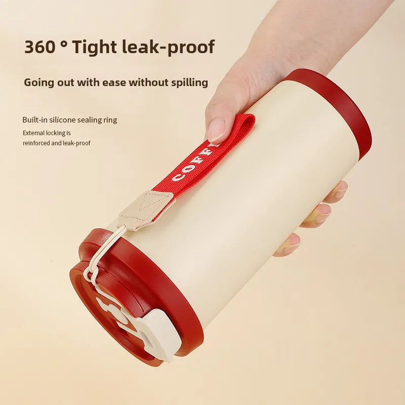 Stainless Steel Coffee Milk Leak Proof Stir Cup Outdoor Office