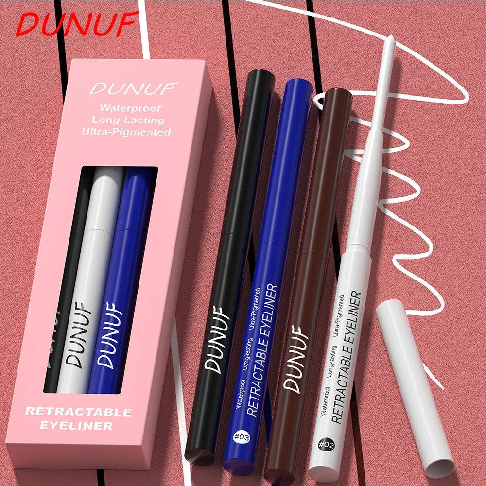 DUNUF 4-Pc Waterproof Eyeliner Pencil Set – Smudge-Proof