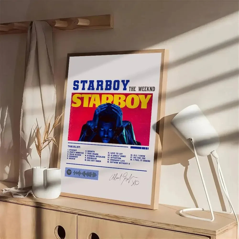 The Weeknd Starboy Self-Adhesive Wall Poster | Bar Room Decor