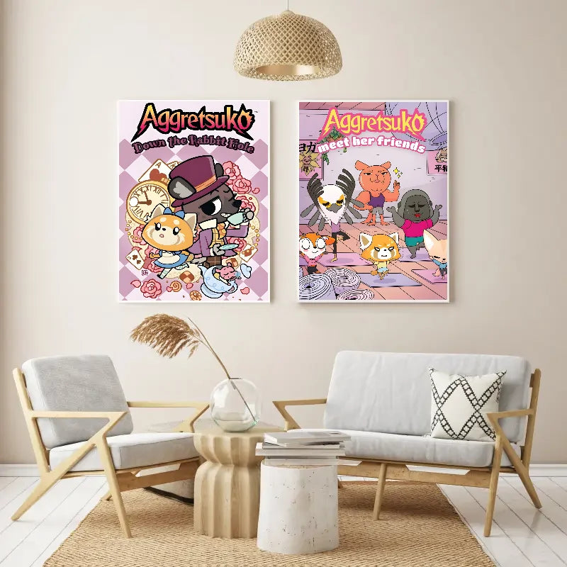 Aggretsuko Anime Rock Poster – Waterproof Self-Adhesive Wall Sticker