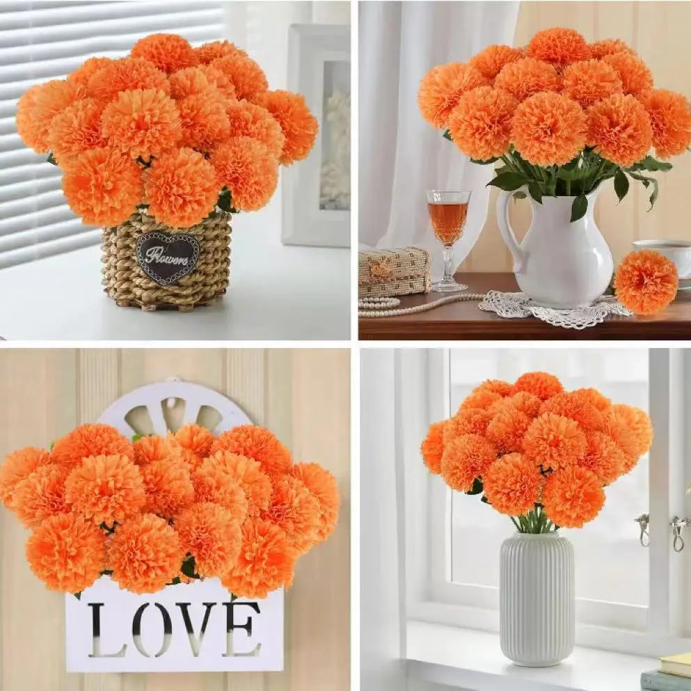 5-Pack Artificial Chrysanthemum Long Stem Flowers | Home Decor