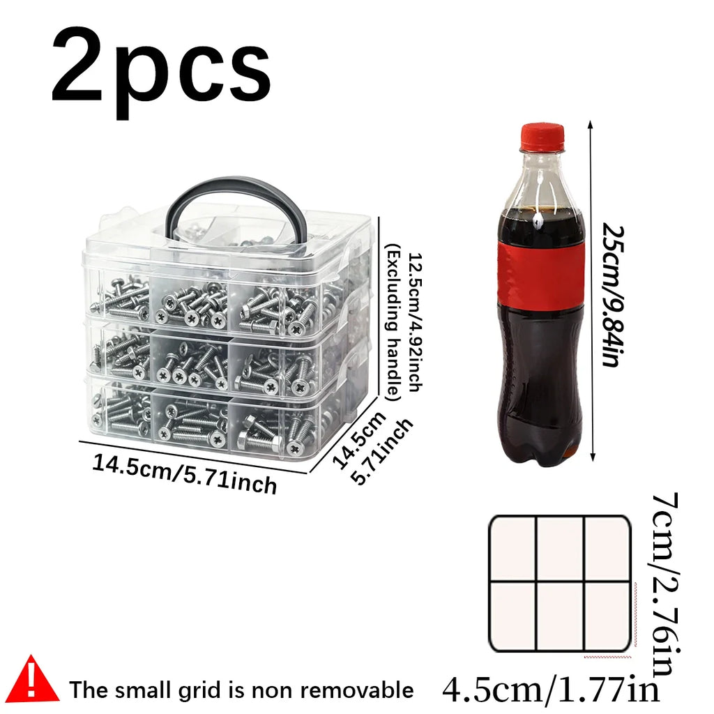 Stackable Plastic Hardware Accessory Storage Boxe Multi-layer
