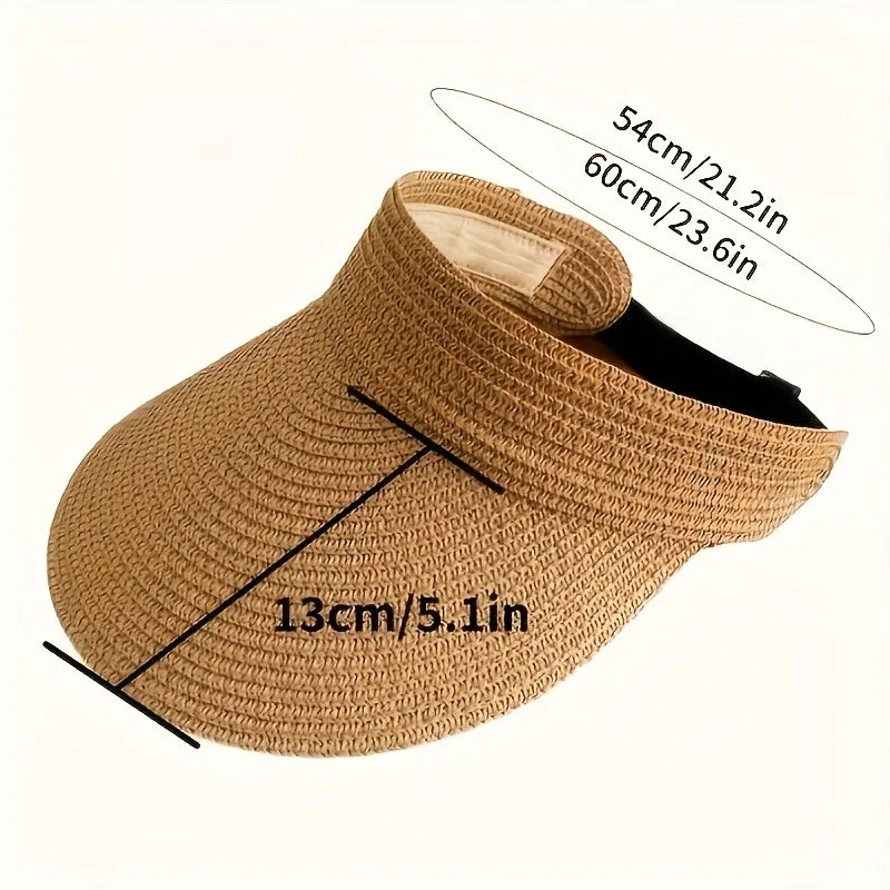 Women's Foldable Wide Brim Straw Sun Hat | UV Beach Travel