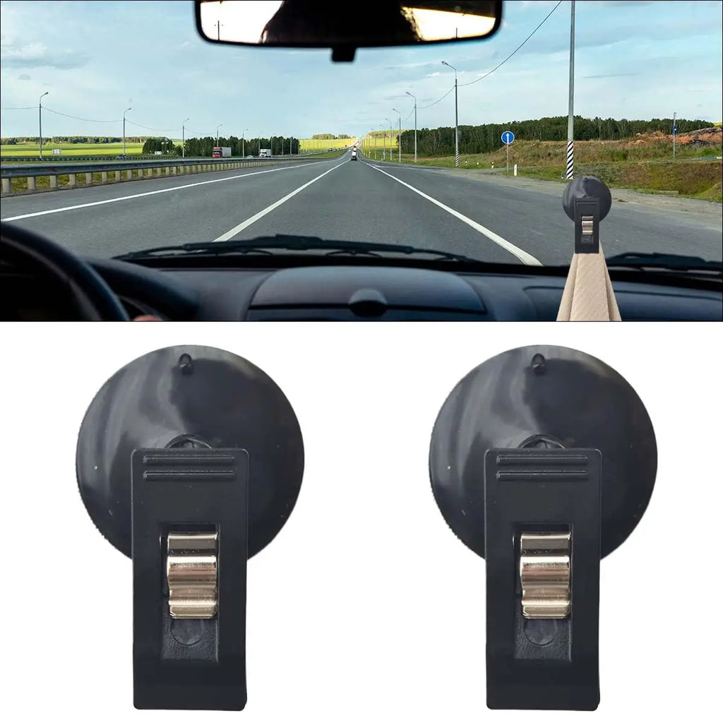 Car Window Suction Cup Clip Holder – 2pcs Multipurpose Mount