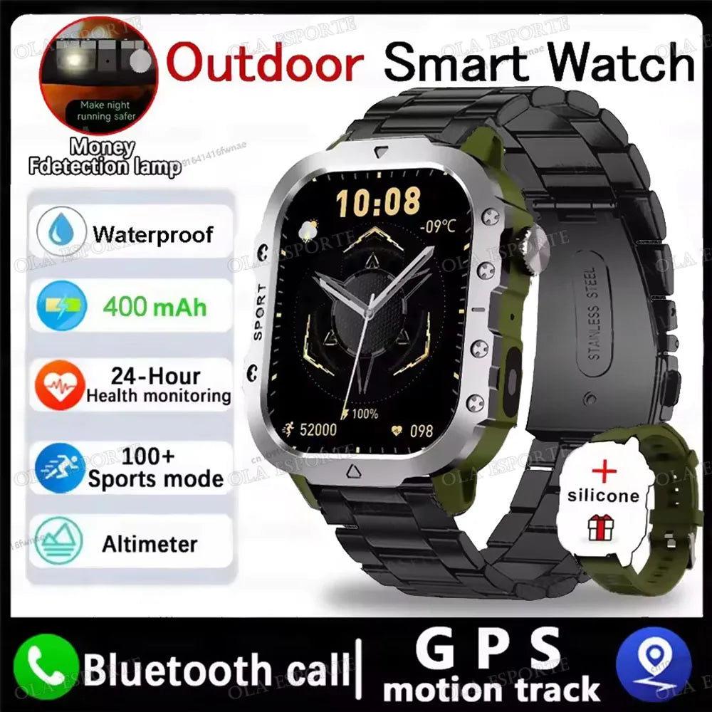 2025 Rugged Military Smart Watch Men's HD Touch Screen Voice
