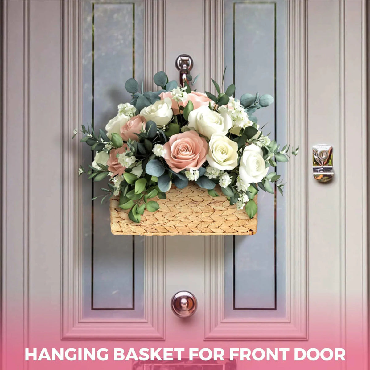 Boho Woven Wall Hanging Basket & Rattan Magazine Holder