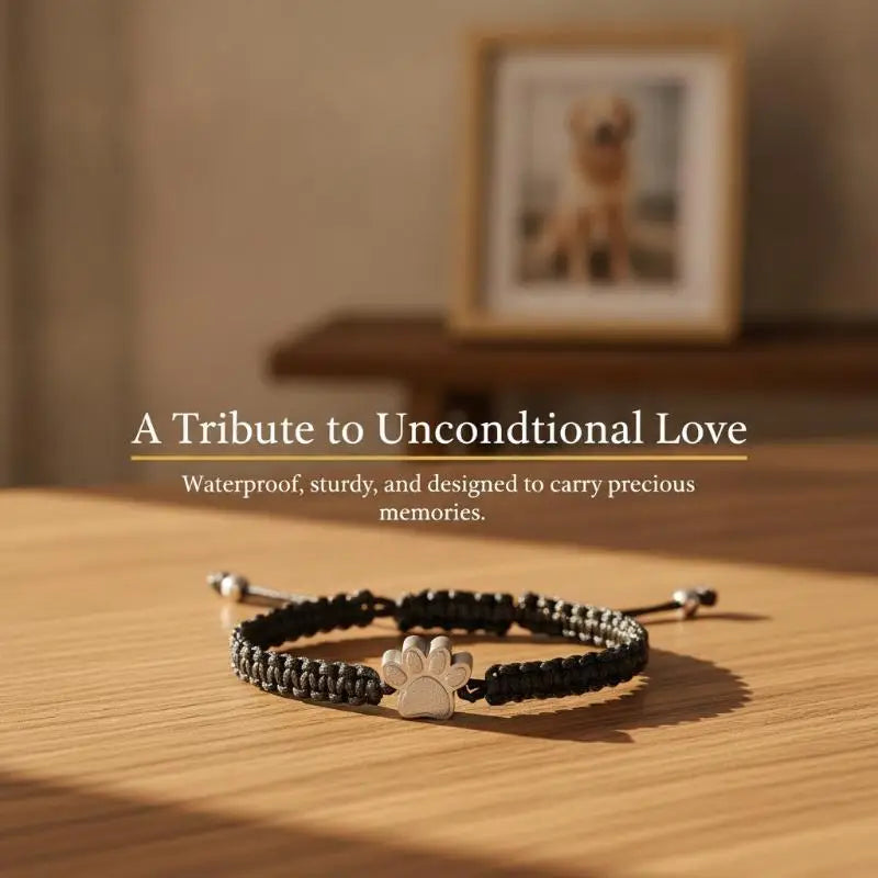 Pet Memorial Urn Bracelet | Titanium Steel Braided Keepsake