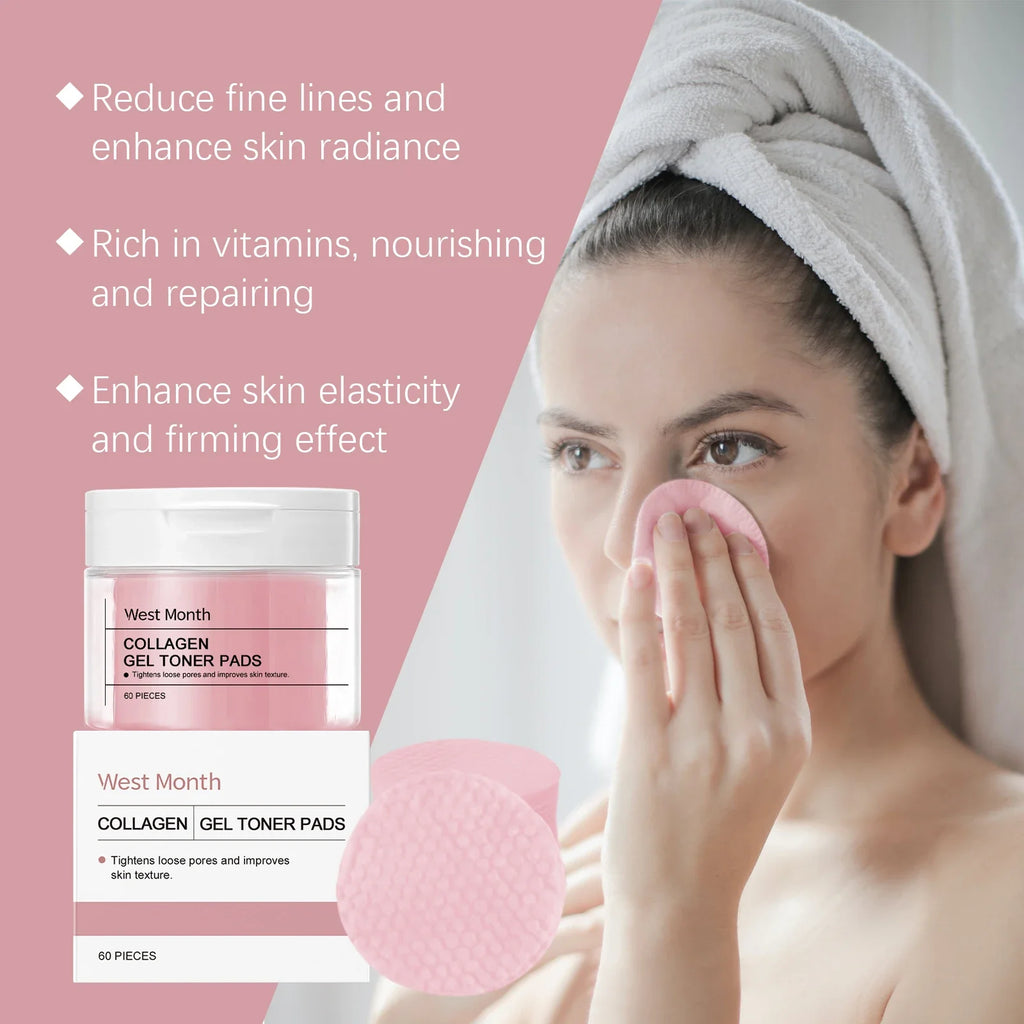 WEST MONTH Collagen Cleansing Pads – Brightening & Moisturizing