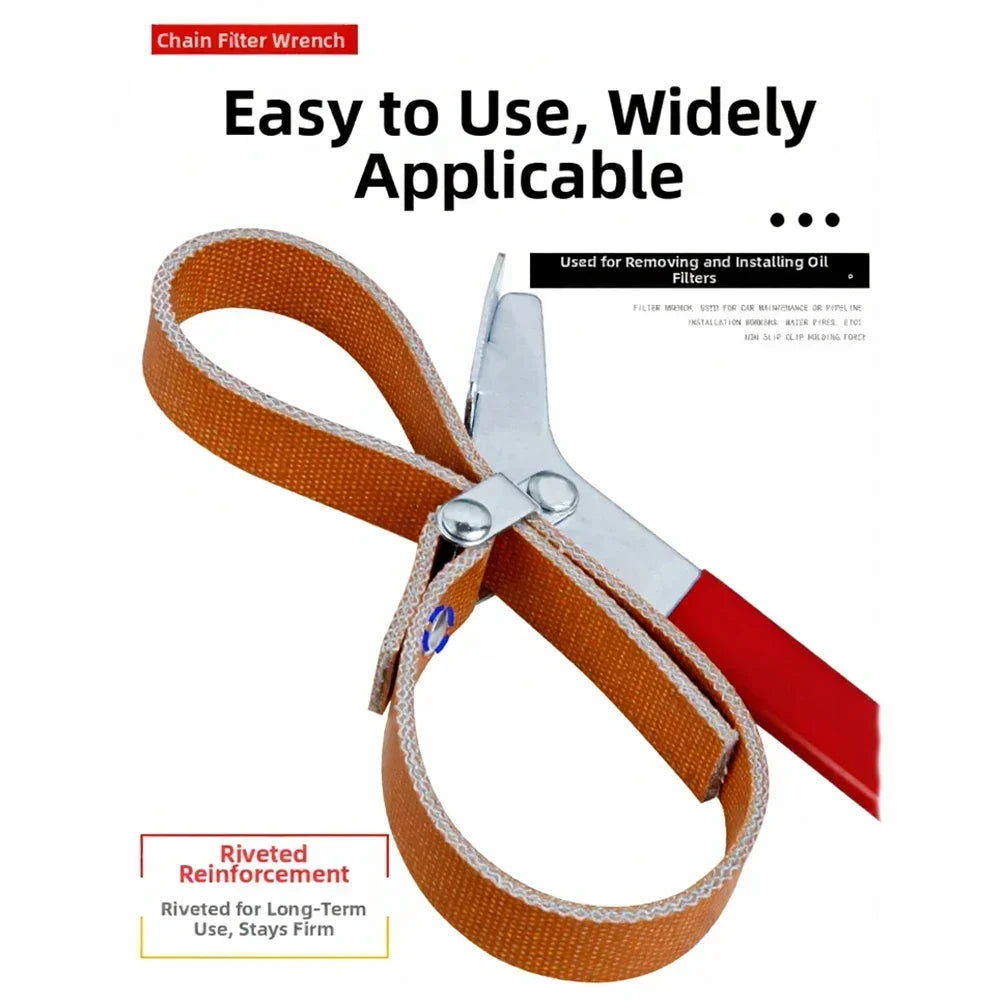 Adjustable Belt Filter Wrench – Heavy-Duty Strap Opener Tool