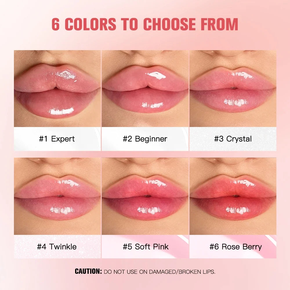 Lakerain Lip Plumper Gloss – Moisturizing, Fragrance Free, 6 Shades