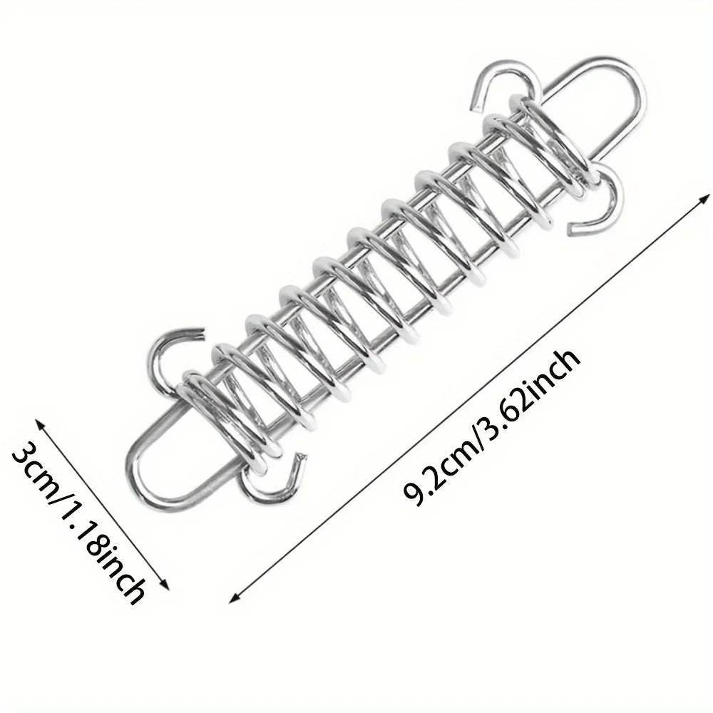 Stainless Steel Tent Tensioner Spring Buckle & Carabiner Clips
