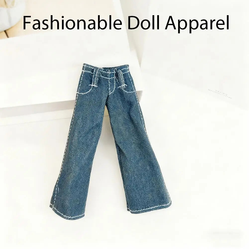 Babydoll Jeans Retro Loose Wide-leg Pants Fashion Cool Doll Clothes