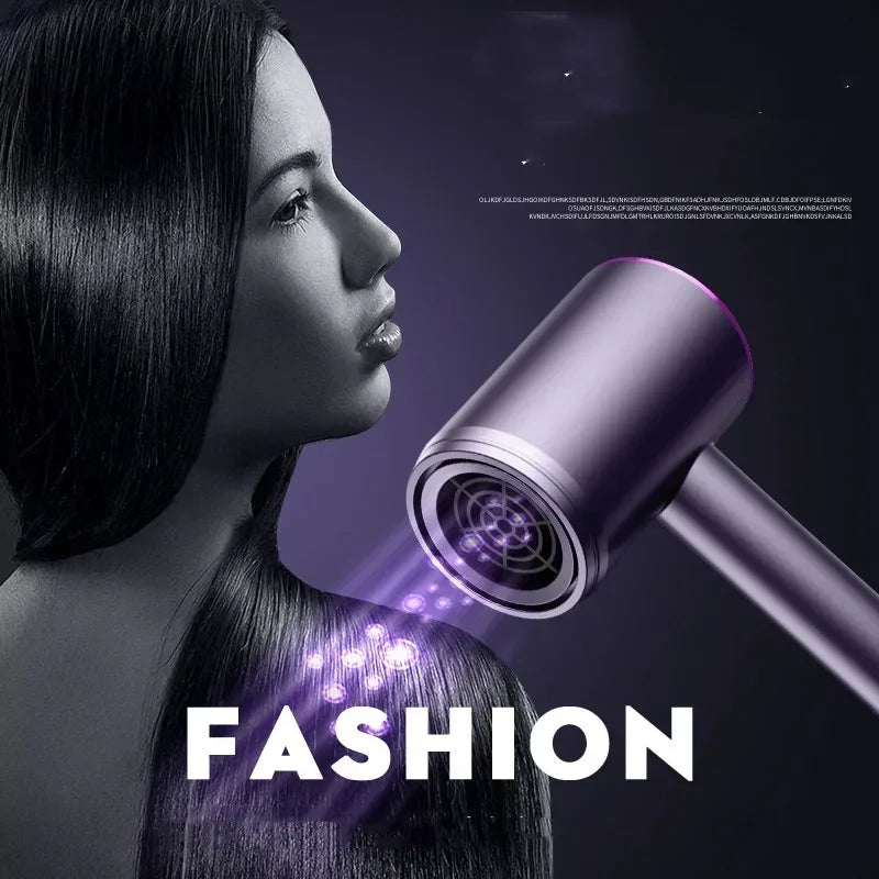 Portable Negative Ion Hair Dryer – Turbine, Low Noise, Dual Voltage