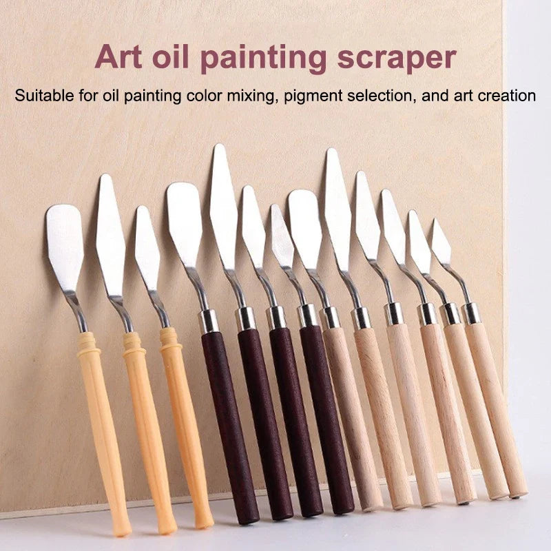 Stainless Steel Palette Knife Set – Oil Painting Spatula Tools