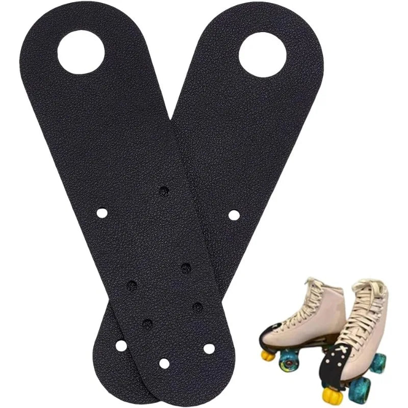 PU Leather Roller Skate Toe Guards – 1 Pair Black