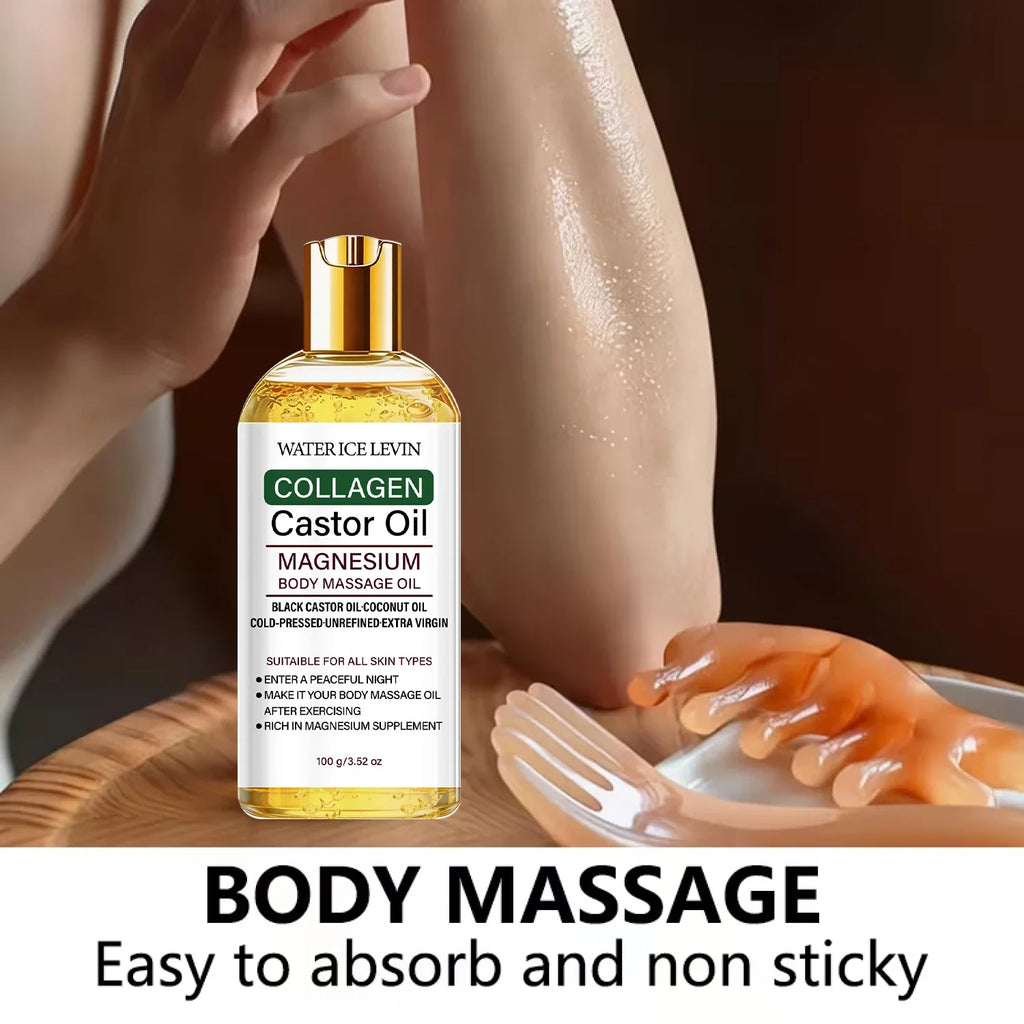 Cold-Pressed Castor Oil Body Massage Oil | Collagen & Magnesium