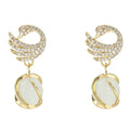 Crystal Swan Drop Earrings – Sparkling Women's Fashion Jewelry