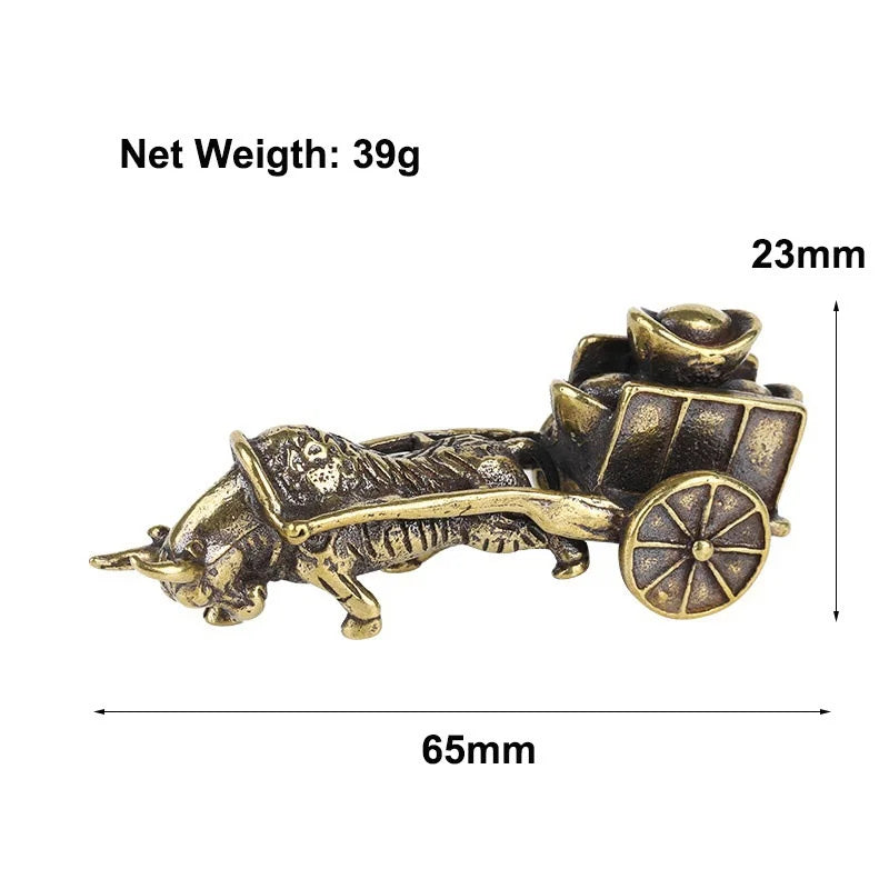 Pure Copper Bull Figurine | Retro Feng Shui Home Decor Ornament