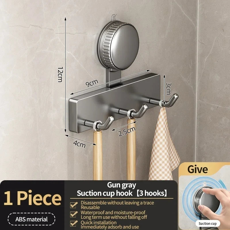 No-Drill Suction Cup Hooks Set of 5 | Kitchen, Bath & Dorm