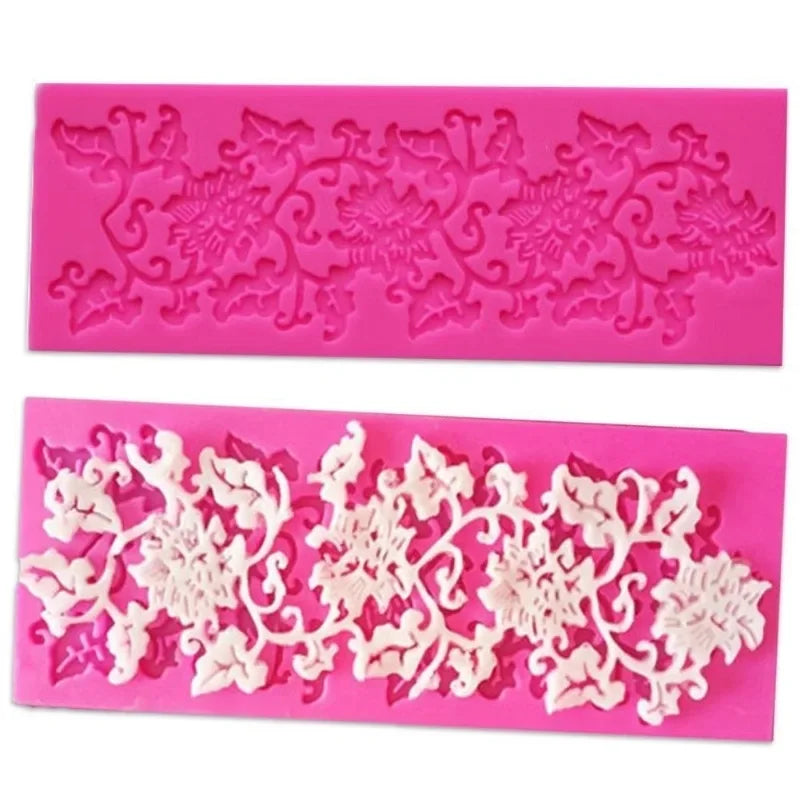 Bloemen Wijnstok Silicone Cake Mold Lace Flower Leaf Design Sugar