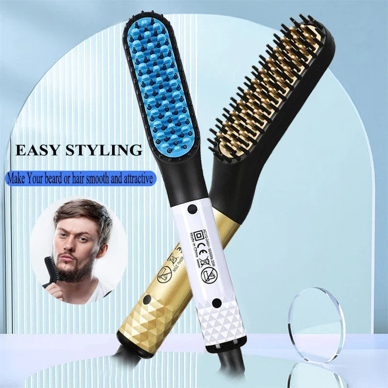 Men's Beard & Hair Straightener Hot Comb Brush | 180–200°C