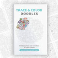 28 Page Trace&color Doodles Coloring Book Relaxing Doodle Art Tracing