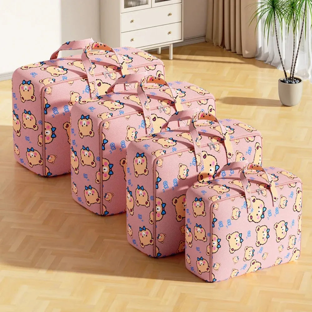 Large Foldable Quilt Storage Bag – Blanket & Bedding Organizer