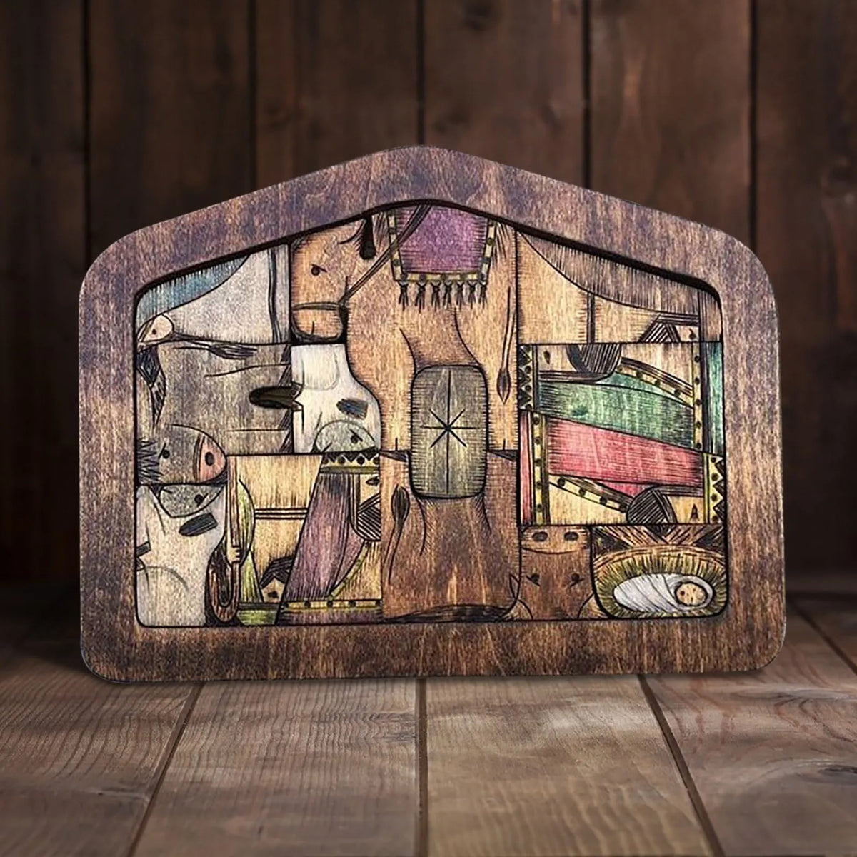 Wooden Nativity Puzzle Set | Wood Burned Christmas Figurines