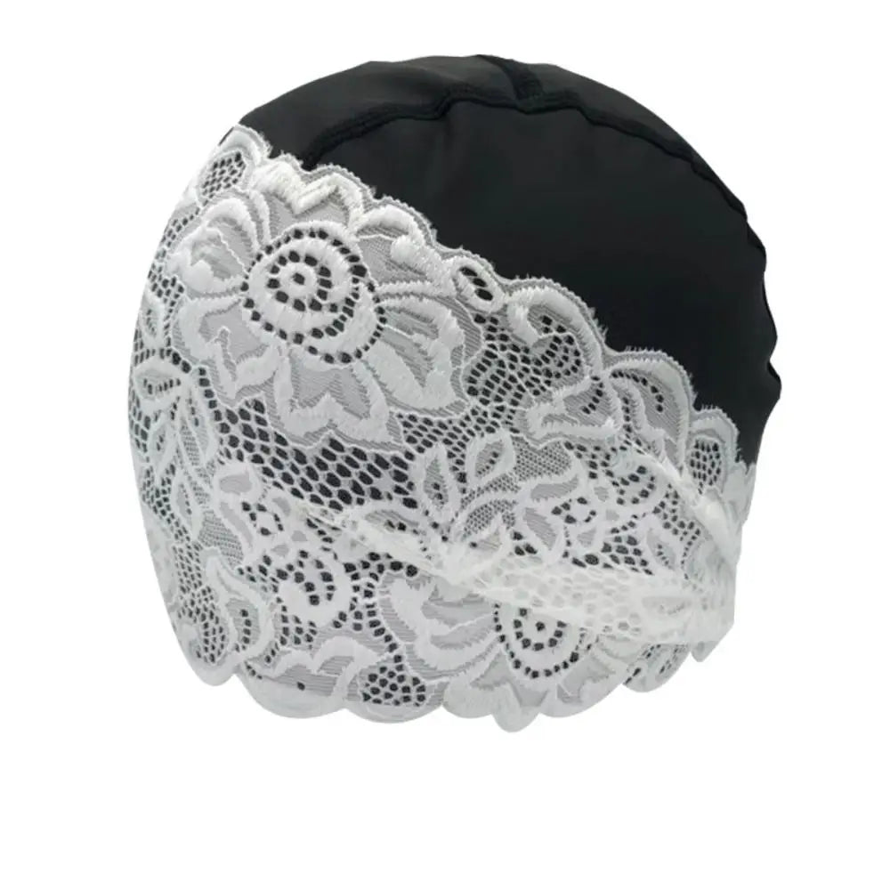 Lace Swim Cap for Women – Waterproof Long Hair Swimming Cap