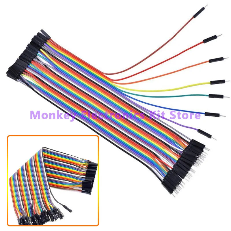 40-Pin Dupont Jumper Wires M/M M/F F/F – Arduino DIY Cables