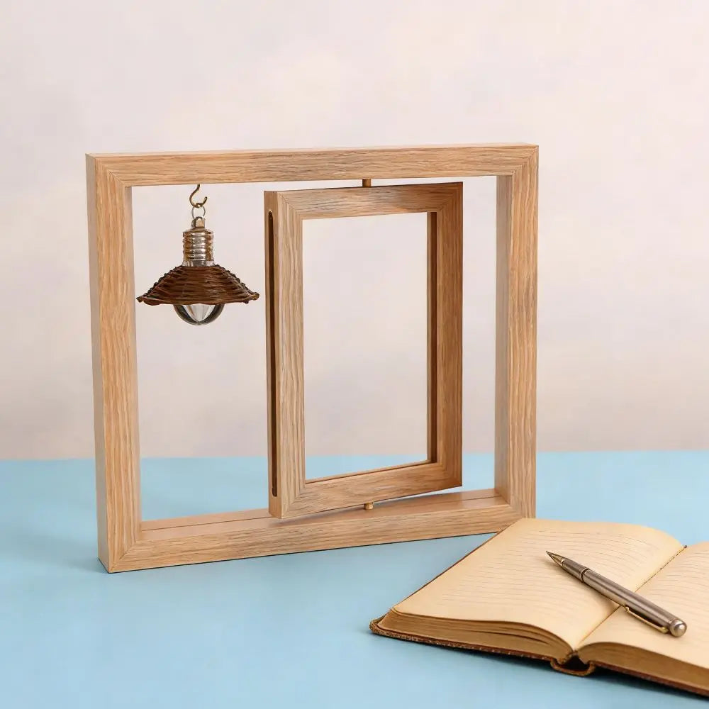 Double-Sided Rotating Wooden Photo Frame | Flip Design