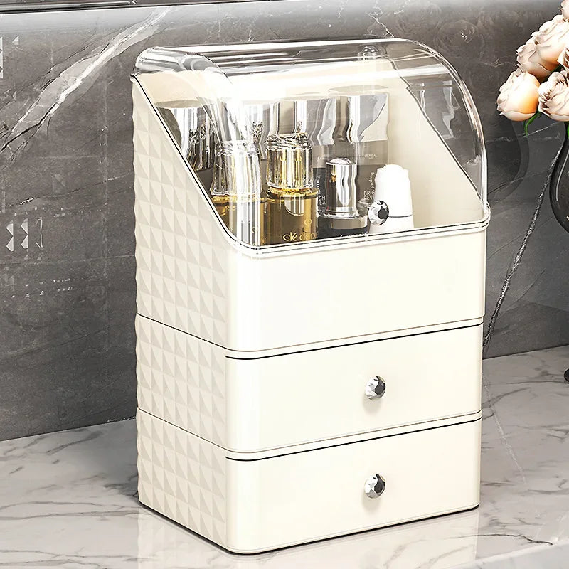 Luxury Transparent Makeup Storage Box with Drawers | Dust Proof