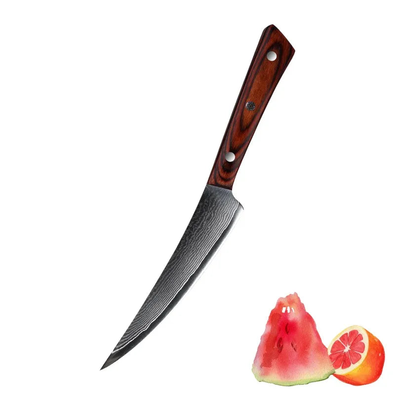 Damascus Steel Boning Knife – 67-Layer Full Tang Fillet Knife