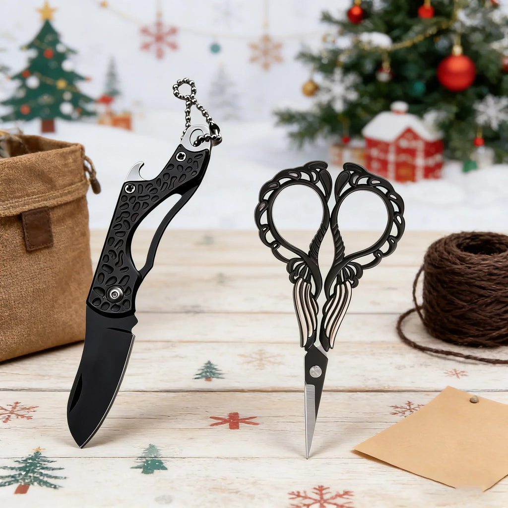 Folding Pocket Knife & Embroidery Scissors – Vintage Craft Shears